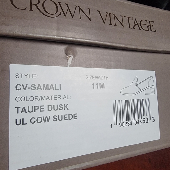 NWT Crown Vintage Women's Samali Loafers in Taupe Suede Size 11M - Picture 3 of 12